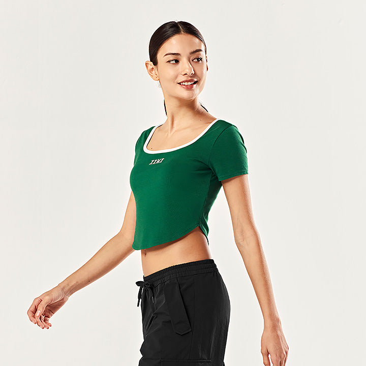 Kelly Square Neck Crop Short Sleeve